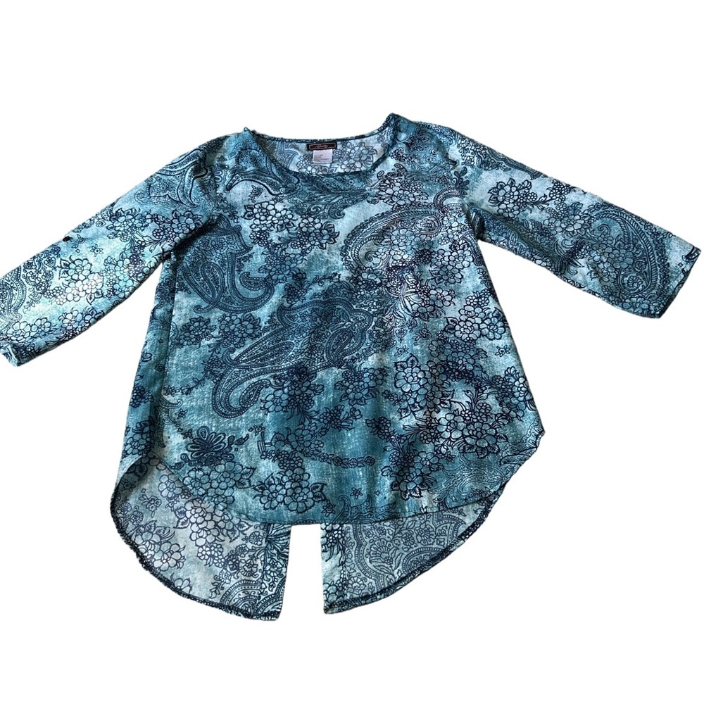 Women's Blue Paisley Top Size Medium